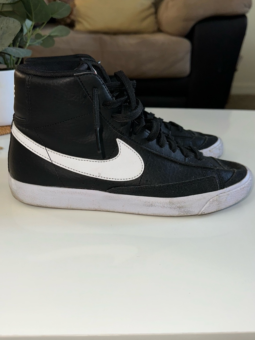 Nike Black and White High-Top Sneakers